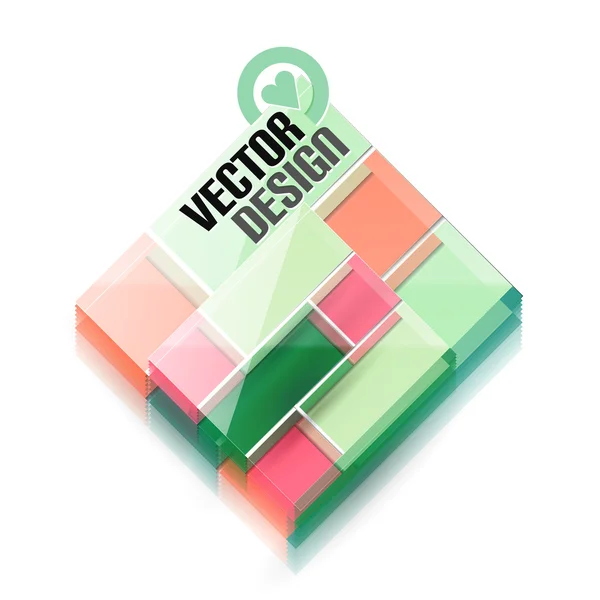 Forma de vidrio vectorial 3d para plantilla de negocio — Vector de stock