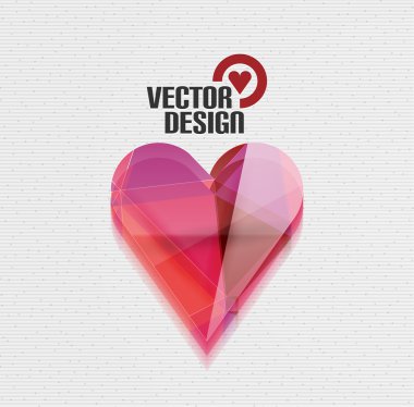 Vector 3B parlak kalp vektör arka plan
