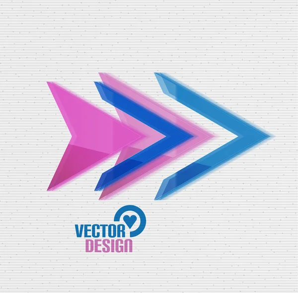 Vector 3d modelo de sinal de seta brilhante — Vetor de Stock