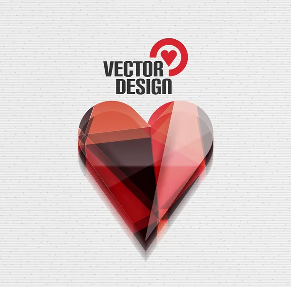 Vector 3d brillante corazón vector fondo — Vector de stock