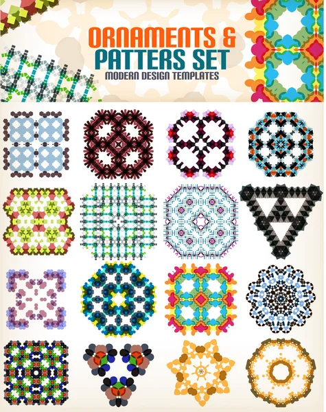 Set of vintage geometric patterns for backgrounds — Stock Vector