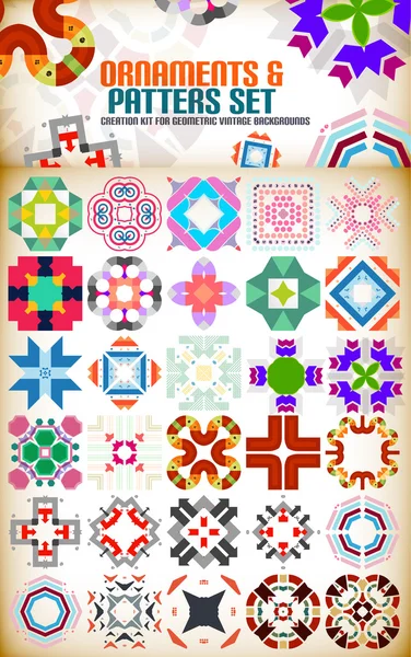 Abstract geometric vintage retro shapes for backgrounds — Stock Vector