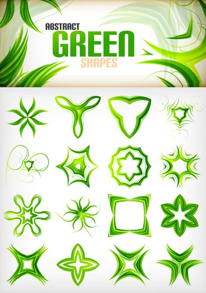 Набір абстрактних зелених форм візерунка — стоковий вектор