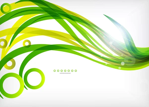 Green abstract eco wave tourbillonne de lumières — Image vectorielle