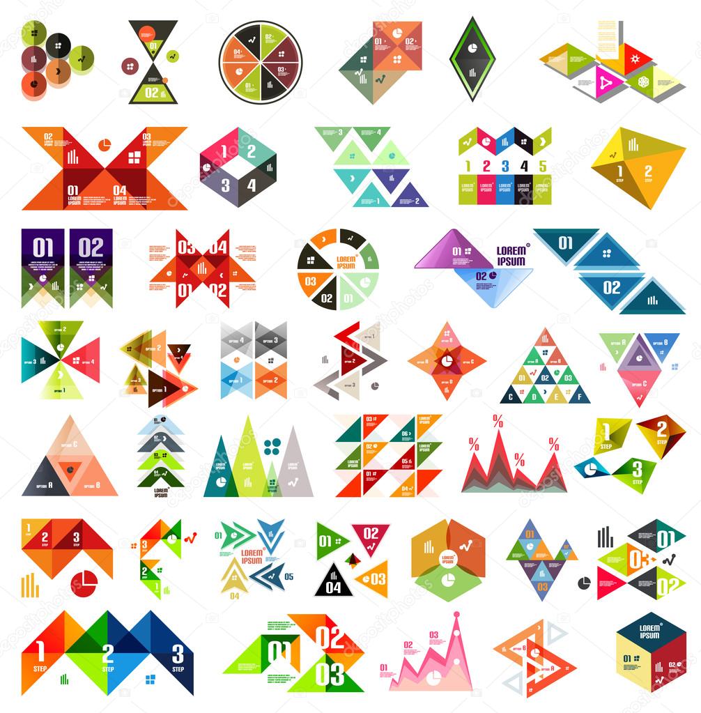 Set of infographic geometric templates - triangles