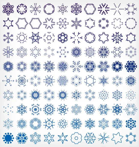 Набор зимних икон снежинки — стоковый вектор