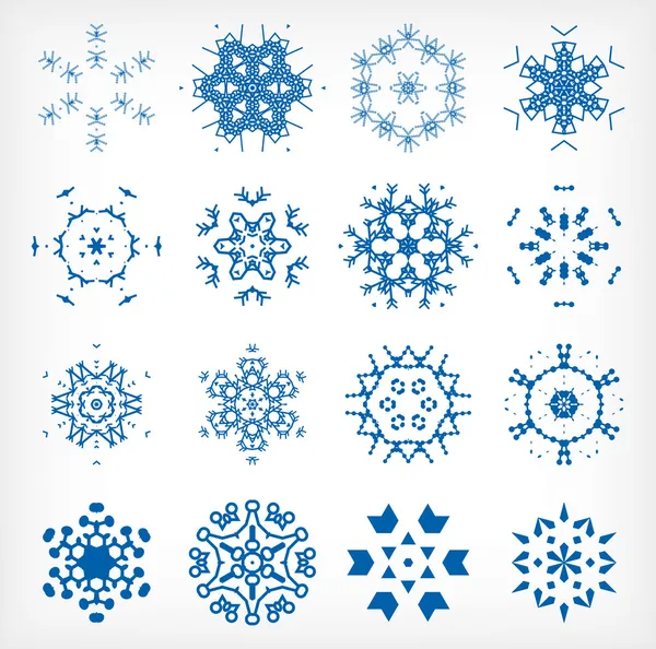 Set of isolated snowflakes for Christmas decor — Stock Vector