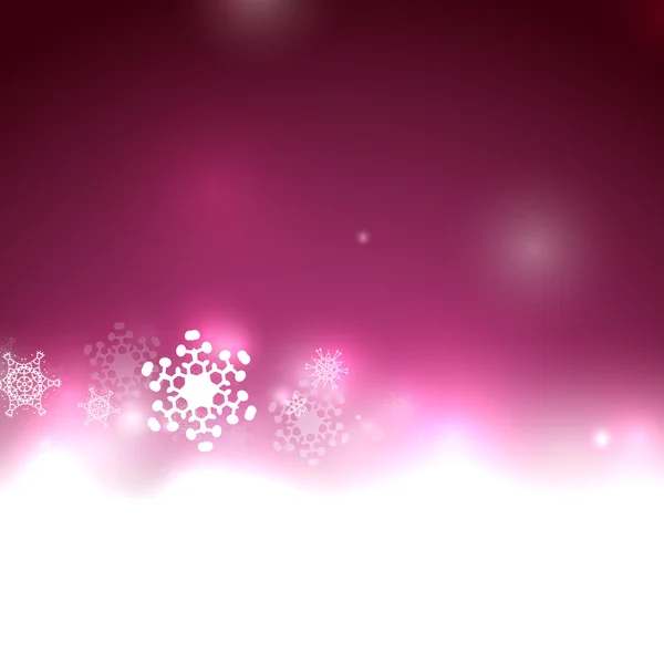 Purple Christmas lights and snowflakes — Stock Vector