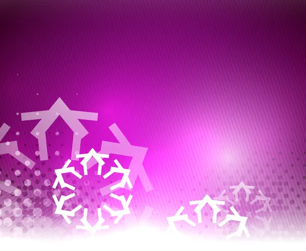 Luces púrpuras de Navidad y copos de nieve — Vector de stock