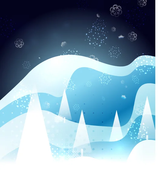 Μπλε Χειμώνας χιόνι Χριστούγεννα γυαλιστερό σχεδίου — Διανυσματικό Αρχείο