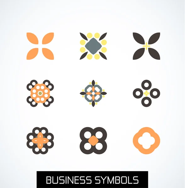 Minimální geometrickém obchodní symboly. sada ikon — Stockový vektor