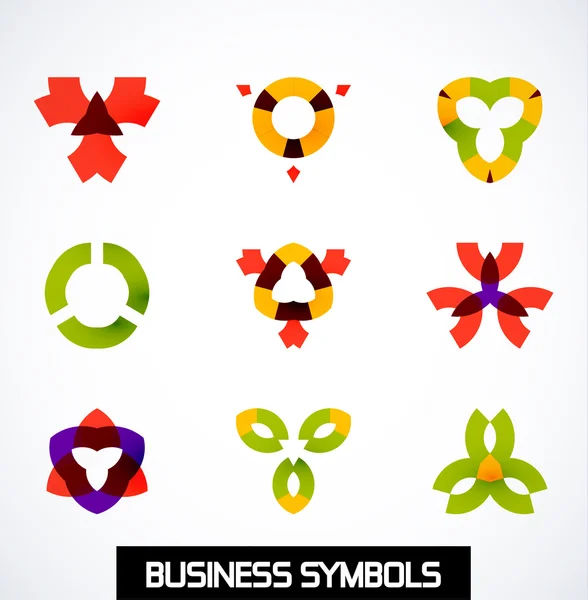 Streszczenie symbole geometryczne biznesu. zestaw ikon — Wektor stockowy