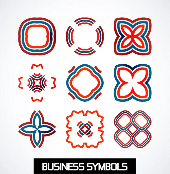 Abstract geometric business symbols. Icon set — Stock Vector