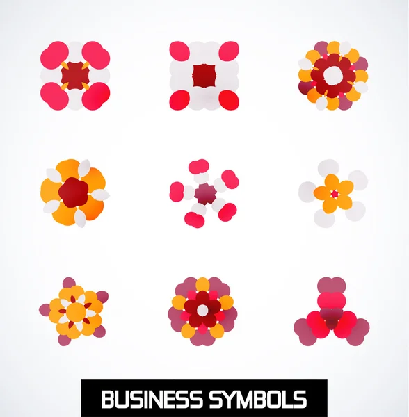 Símbolos comerciais geométricos abstratos. Conjunto de ícones — Vetor de Stock