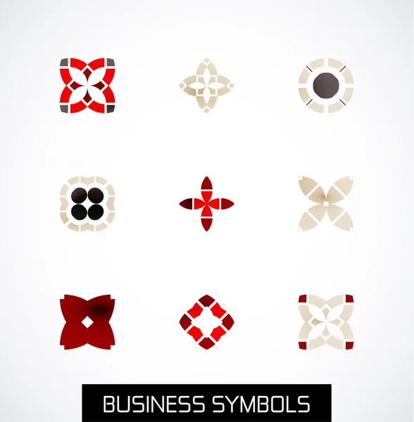 Ícones de negócios geométricos abstratos modernos. Conjunto de ícones — Vetor de Stock