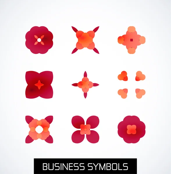 Modern abstract geometric business icons. Icon set — Stock Vector