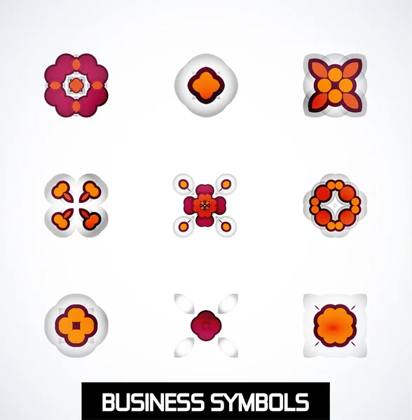 Modern abstract geometric business icons. Icon set — Stock Vector