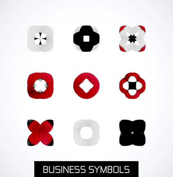 Современные абстрактные геометрические иконки бизнеса. Набор икон — стоковый вектор