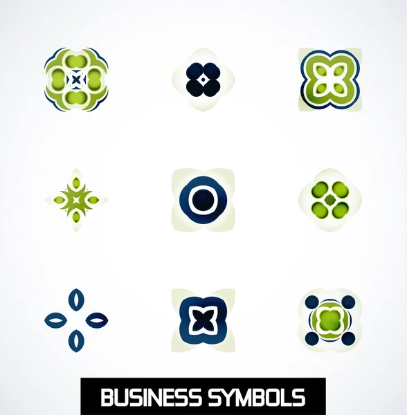 Colorful geometric business symbols. Icon set — Stock Vector