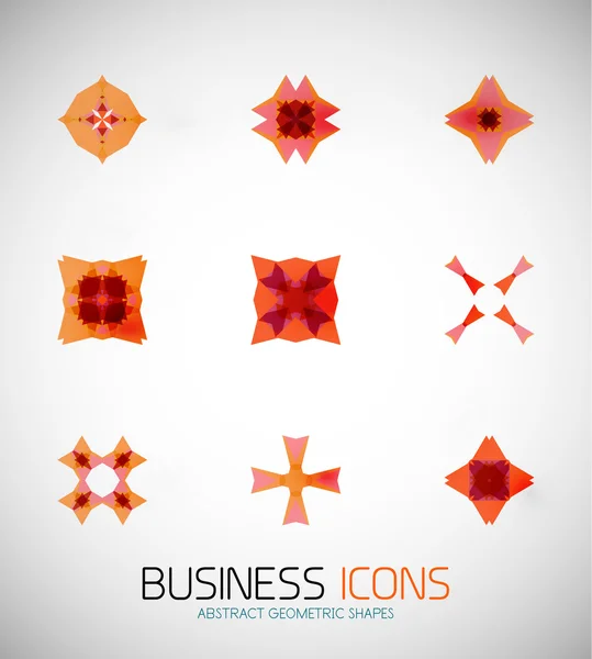 Moderna abstrakta geometriska business ikoner. Ikonuppsättning — Stock vektor