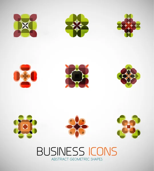 Modern abstract geometric business icons. Icon set — Stock Vector