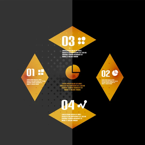 Bannière infographique géométrique rétro vintage — Image vectorielle