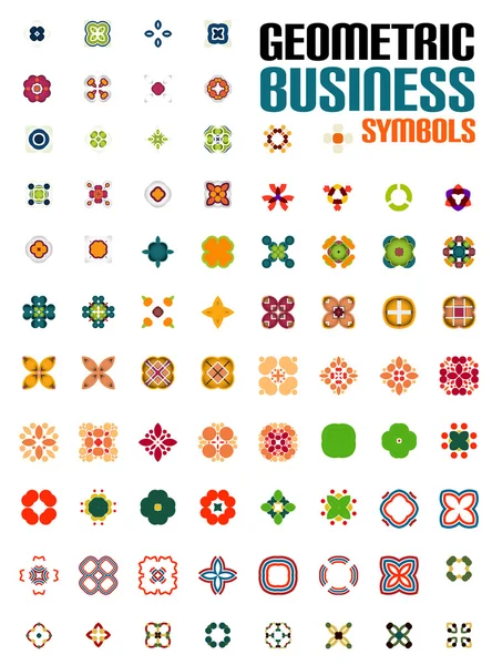 Conjunto de coloridos símbolos de negocios editables — Archivo Imágenes Vectoriales