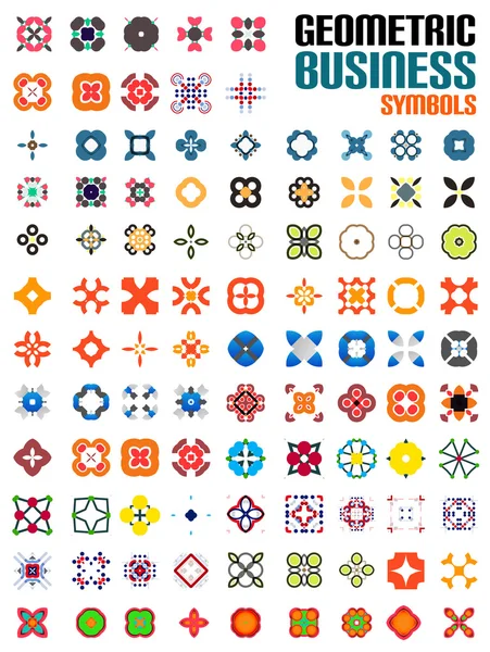 Enorm samling av business symboler - geometriska former — Stock vektor