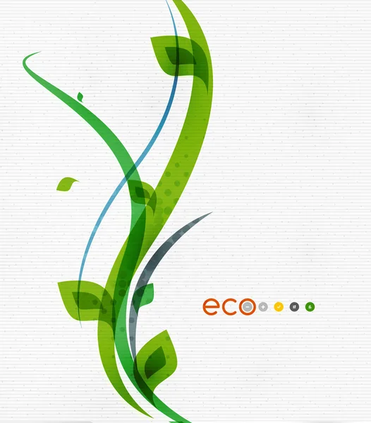 Grön eco natur minimal blommig koncept — Stock vektor