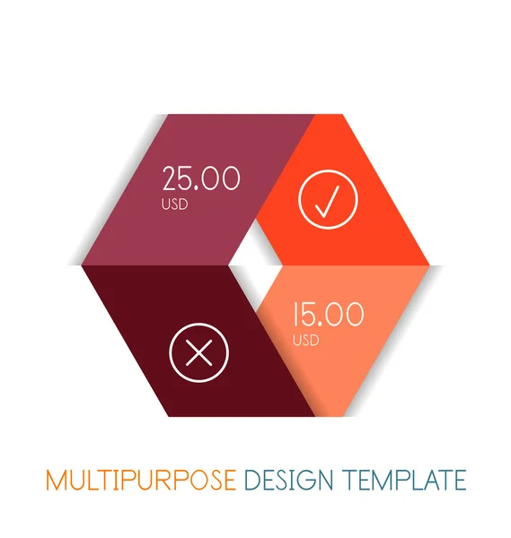 Modelo de design multiúso de forma geométrica de papel — Vetor de Stock