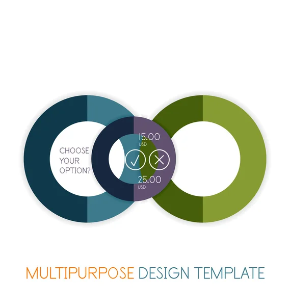 Paper geometric shape multipurpose design template — Stock Vector