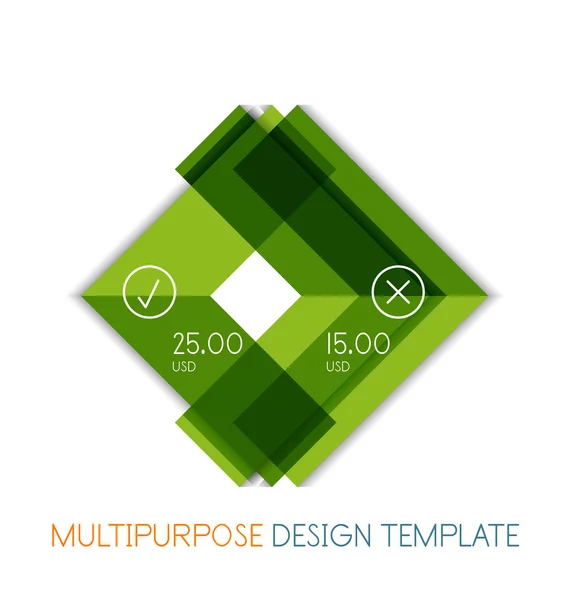 Plantilla de diseño multipropósito de forma geométrica de papel — Archivo Imágenes Vectoriales