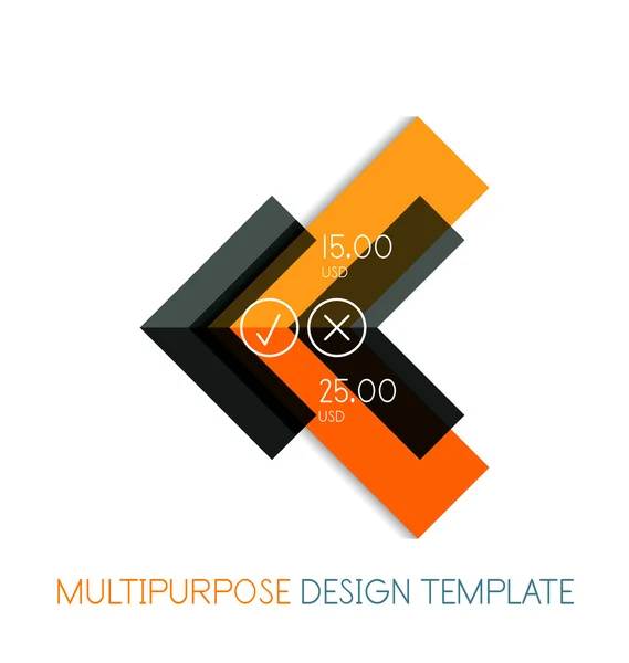 Modelo de design multiúso de forma geométrica de papel — Vetor de Stock
