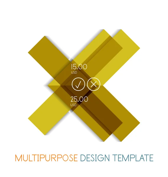 Paper geometric shape multipurpose design template — Stock Vector