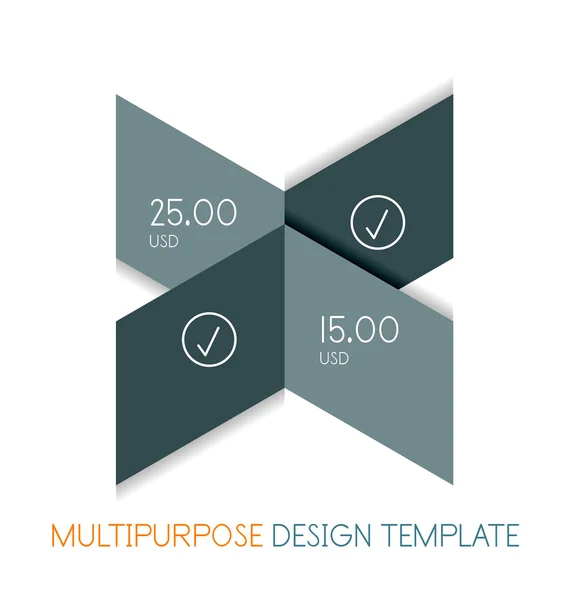 Paper geometric shape multipurpose design template — Stock Vector