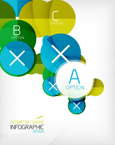 Glossy círculo forma geométrica info fondo — Vector de stock