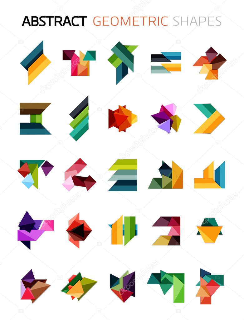 Set of colorful abstract geometric shapes