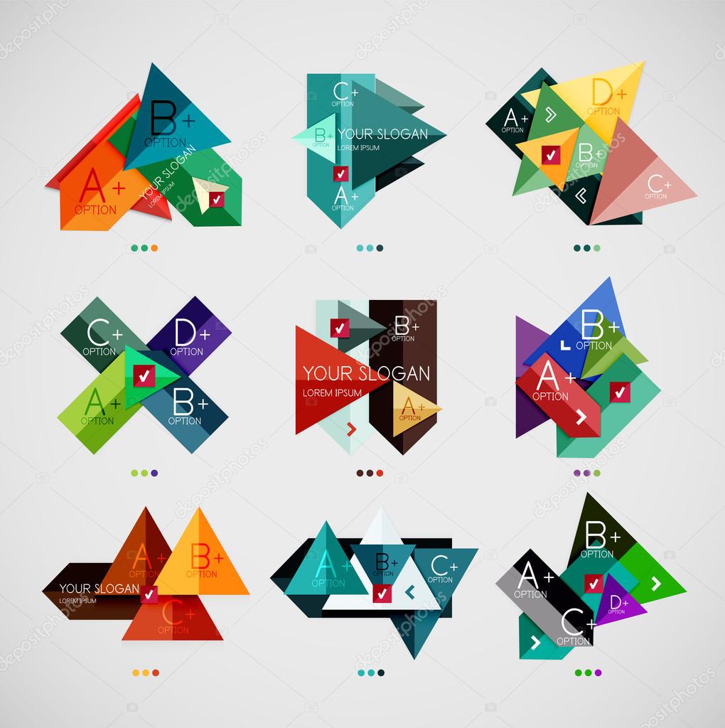 Colorful abstract option banner templates set