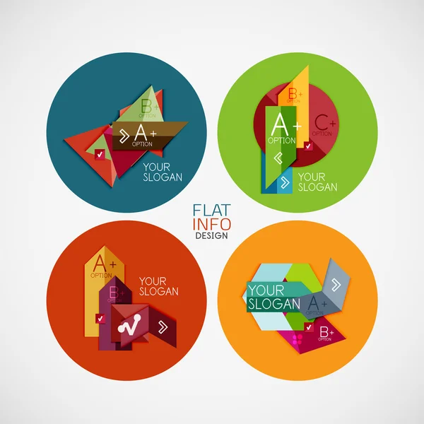 Conceptos de diseño de banner de infografía plana en círculo — Vector de stock