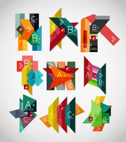 Geometrical shaped infographic concept set — Stock Vector