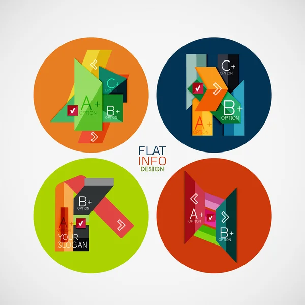 Set de concept de design infographique plat — Image vectorielle