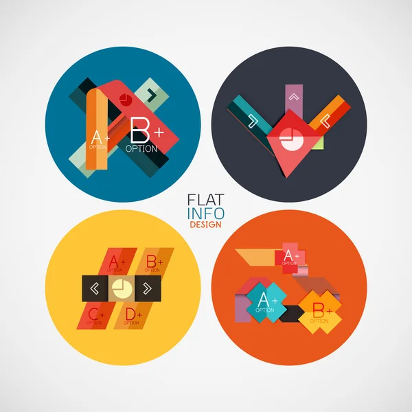 Set de concept de design infographique plat — Image vectorielle