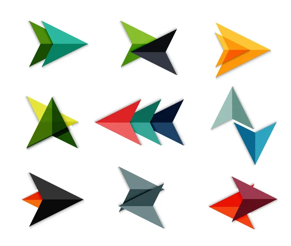 Vector arrow business geometric stickers — Stock Vector