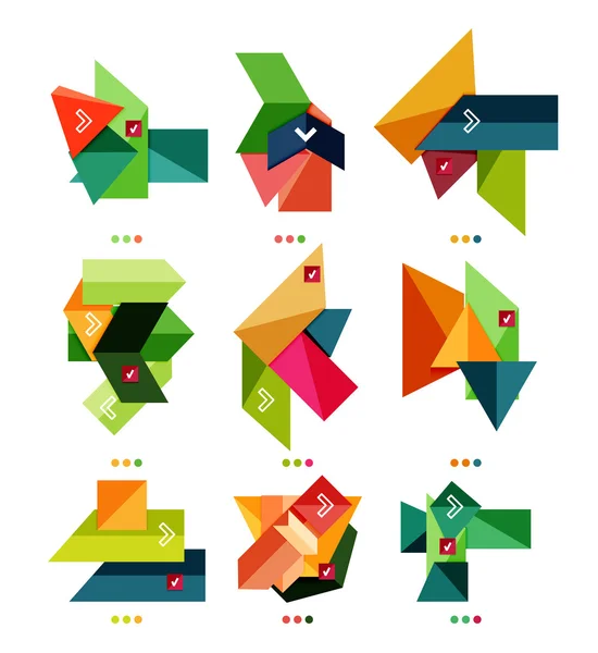 Collection of colorful business geometric shapes — Stock Vector