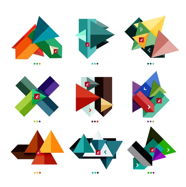 Renkli iş geometrik şekiller koleksiyonu — Stok Vektör