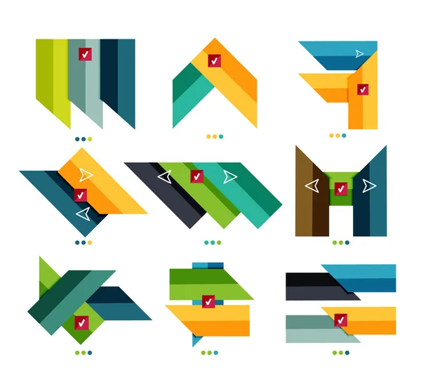 Collection of colorful business geometric shapes — Stock Vector