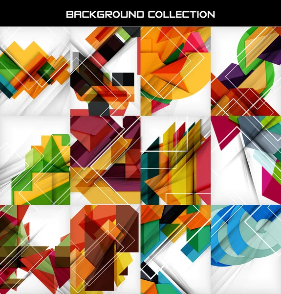 Collectie van geometrische vorm abstracte achtergronden — Stockvector