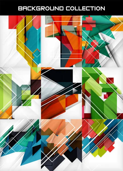 Collection de formes géométriques fonds abstraits — Image vectorielle
