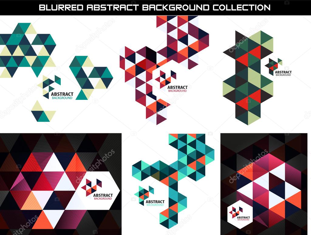 Collection of geometric shape abstract backgrounds