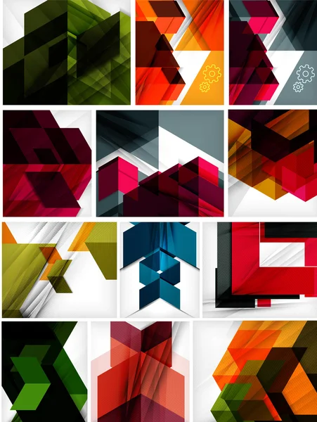 Mega set of paper geometric backgrounds — Stock Vector